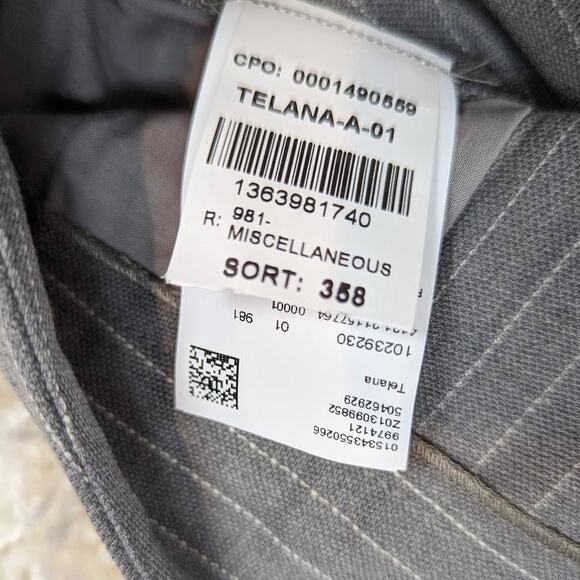 BOSS Hugo Boss Telana Pinstripe Trousers Gray & White Size 10 - Picture 8 of 14